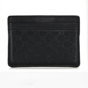 Gucci Black Embossed Leather Card Holder